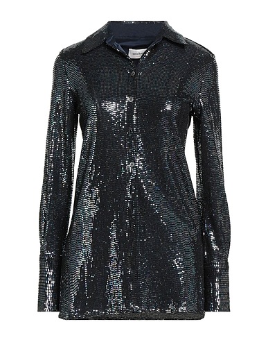 OTTOD'AME Shirts TRÉSOR Midnight blue 92% Polyamide, 5% Elastane, 3% Metallic fiber