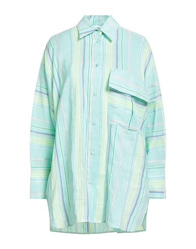 BEATRICE .B Linen shirt Turquoise 47% Linen, 43% Viscose, 10% Cotton, Hemp
