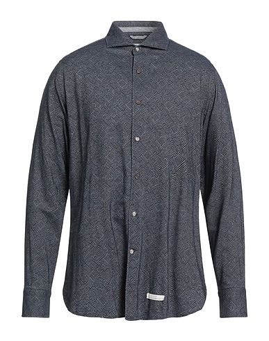 TINTORIA MATTEI 954 Patterned shirt Midnight blue 53% Viscose, 24% Cotton, 23% Wool