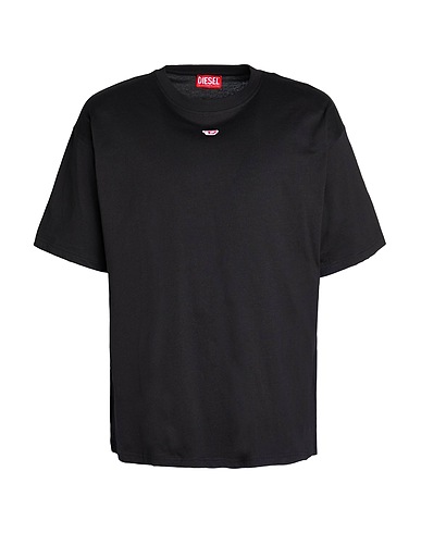 DIESEL Basic t-Shirt Μαύρο 100% Βαμβάκι