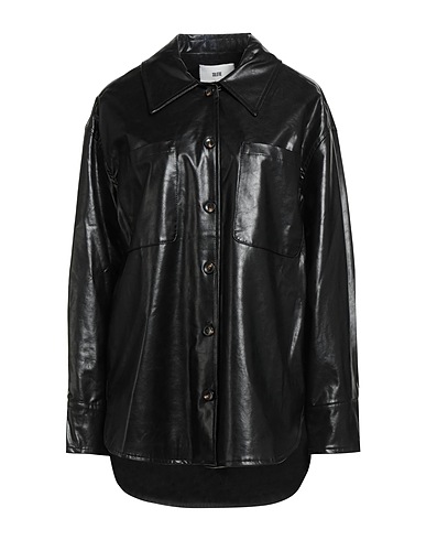 SOLOTRE Solid color shirts & blouses Black 50% Viscose, 50% Polyester