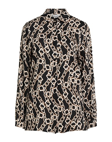 SHIRTAPORTER Patterned shirts & blouses Black 100% Viscose