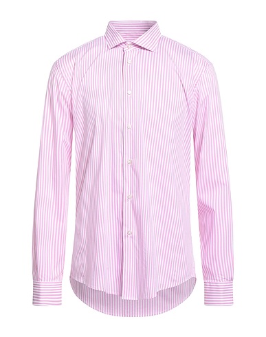 BRIAN DALES Striped shirt Pink 75% Cotton, 22% Polyamide, 3% Elastane