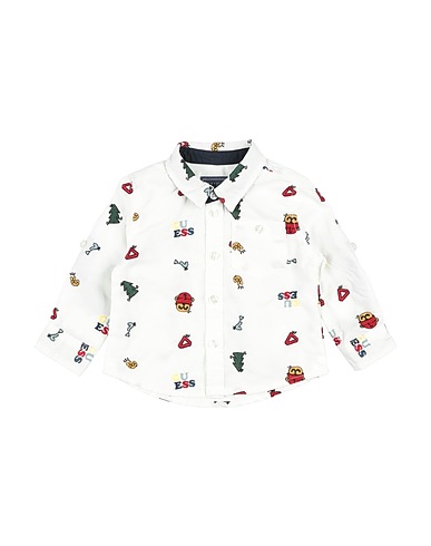 GUESS Patterned shirt White 100% Cotton, Polyester