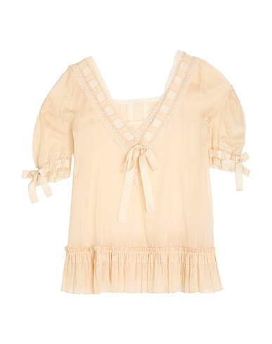 ERMANNO SCERVINO Top Beige 100% Cotton, Silk