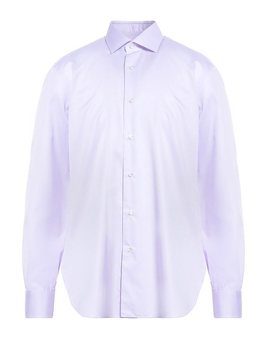 BARBA Napoli Solid color shirt Lilac 100% Cotton