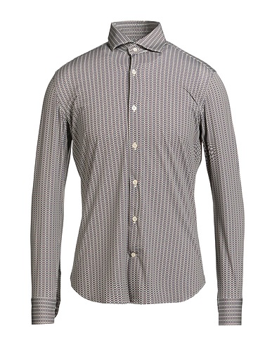 GUGLIELMINOTTI Patterned shirt Ivory 86% Polyester, 14% Elastane