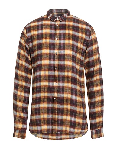 6167 Checked shirt Burgundy 100% Linen
