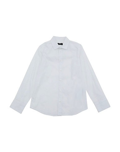 MONNALISA Solid colour shirt White 97% Cotton, 3% Elastane