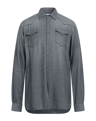 6167 Einfarbiges Hemd Grau 41% Baumwolle, 32% Modal, 27% Polyester
