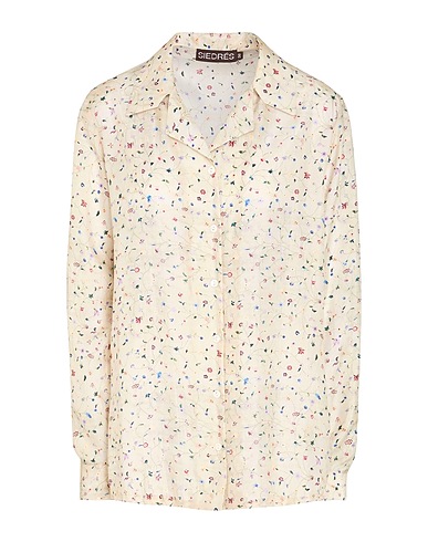 SIEDRÉS Floral shirts & blouses Cream 100% Silk