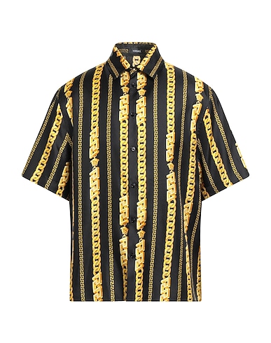 VERSACE Patterned shirt Black 100% Silk