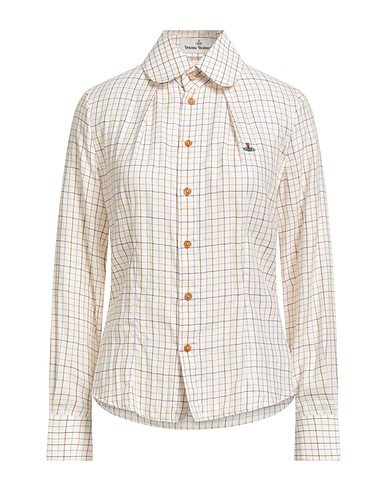 VIVIENNE WESTWOOD Checked shirt Ivory 53% Cotton, 47% Lyocell, Viscose, Polyester