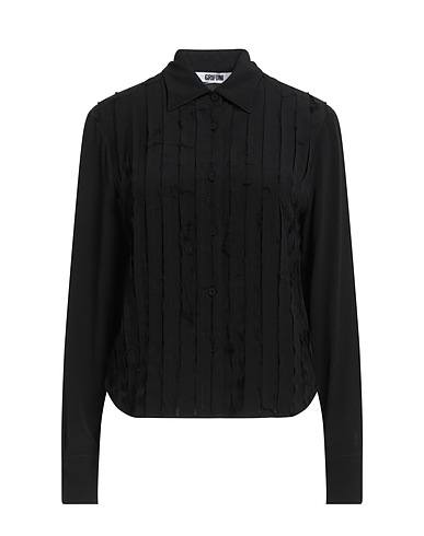 GRIFONI Solid color shirts & blouses Black 69% Acetate, 31% Silk