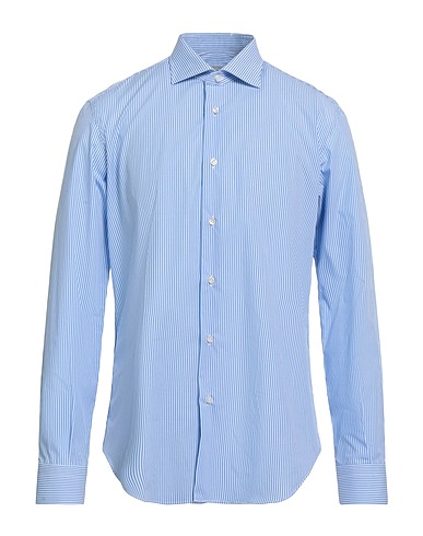 SARTORIO Striped shirt Azure 100% Cotton