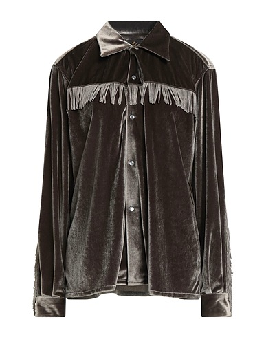 NEEDLES Solid colour shirts & blouses Military green 75% Triacetate, 25% Polyester, Rayon