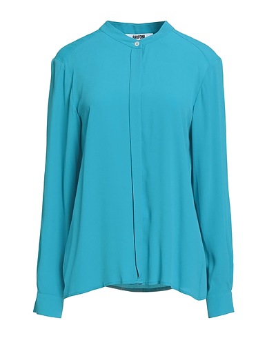 GRIFONI Solid colour shirts & blouses Azure 69% Acetate, 31% Silk