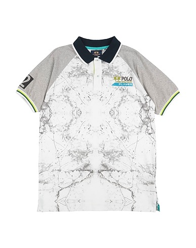 LA MARTINA Polo shirt Off white 95% Cotton, 5% Elastane