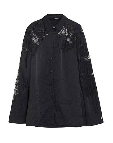 VERSACE Solid color shirts & blouses Black 100% Polyester, Viscose, Polyamide