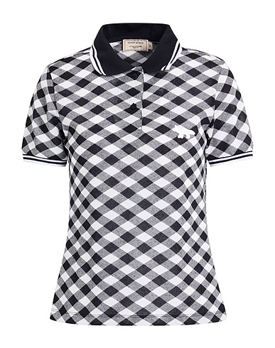 MAISON KITSUNÉ Polo shirt Black 69% Viscose, 25% Polyester, 6% Linen