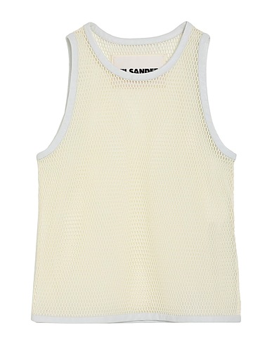 JIL SANDER Vest Cream 100% Polyester, Leather