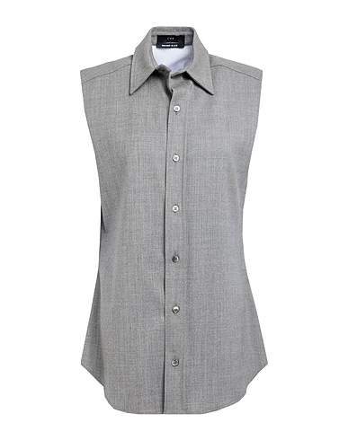 CHB CHRISTIAN BOARO Solid colour shirts & blouses Grey 97% Virgin Wool, 3% Organic Linen