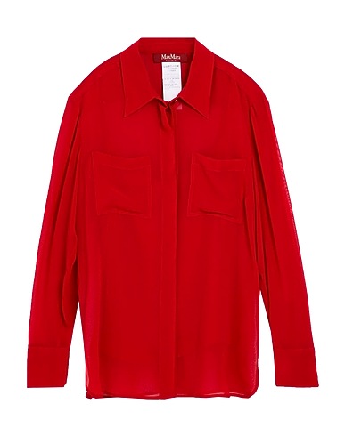 MAX MARA STUDIO Solid colour shirts & blouses Red 85% Acetate, 10% Silk, 5% Polyamide