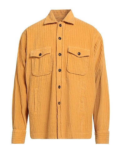 TINTORIA MATTEI 954 Camicia tinta unita Giallo ocra 100% Cotone