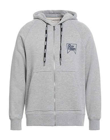 ROŸ ROGER'S Hooded track jacket  Light grey 90% Cotton, 10% Polyester