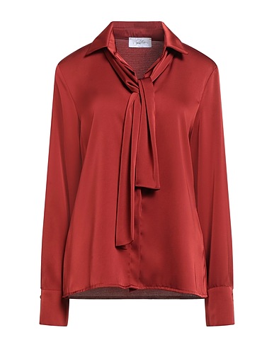 SOALLURE Solid color shirts & blouses Rust 100% Polyester