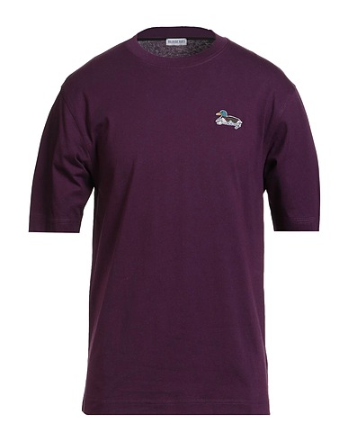 BURBERRY Basic T-Shirt Purple 100% Cotton, Elastane