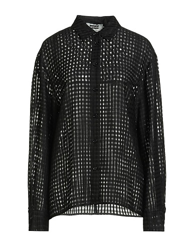 EENK Camicia a quadri Nero 93% Lana, 7% Seta