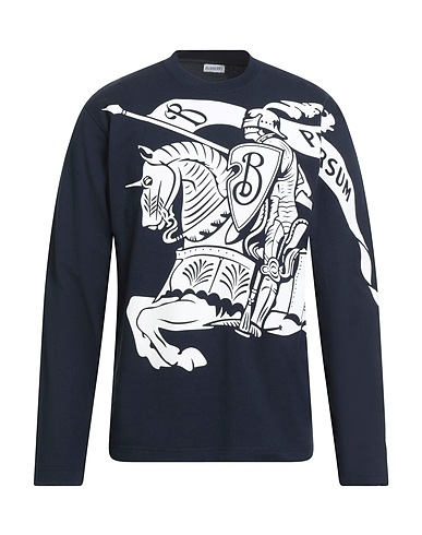 BURBERRY T-shirt Midnight blue 100% Cotton, Elastane
