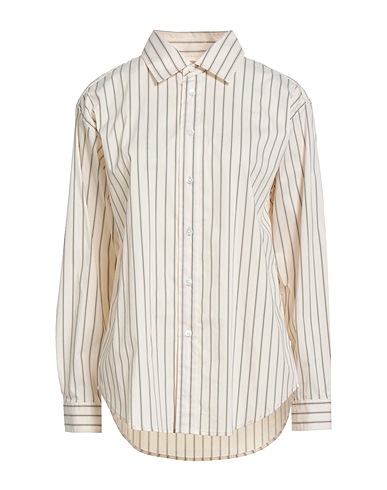 DUNST Striped shirt Ivory 72% Cotton, 25% Nylon, 3% Polyurethane
