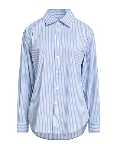 DUNST Striped shirt Sky blue 75% Cotton, 23% Nylon, 2% Polyurethane