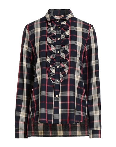 KARTIKA Checked shirt Midnight blue 100% Cotton, Viscose