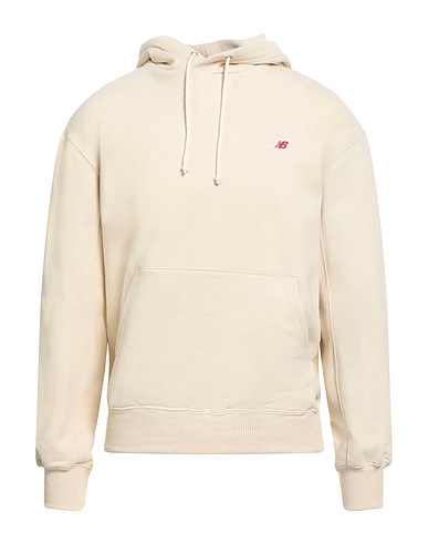 NEW BALANCE Hooded track jacket  Beige 100% Cotton, Elastane