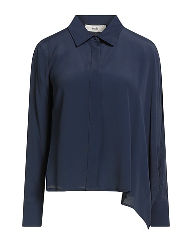 SUOLI Solid colour shirts & blouses Navy blue 83% Acetate, 17% Silk