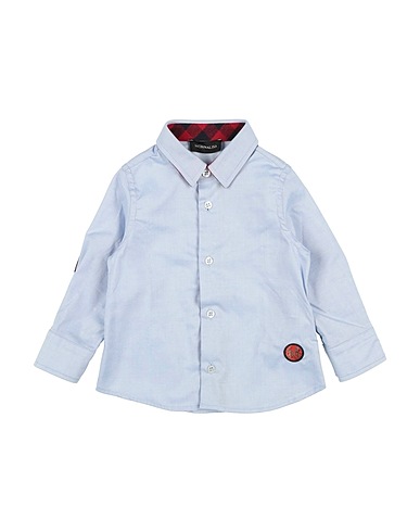 MONNALISA Patterned shirt Sky blue 80% Cotton, 20% Polyester