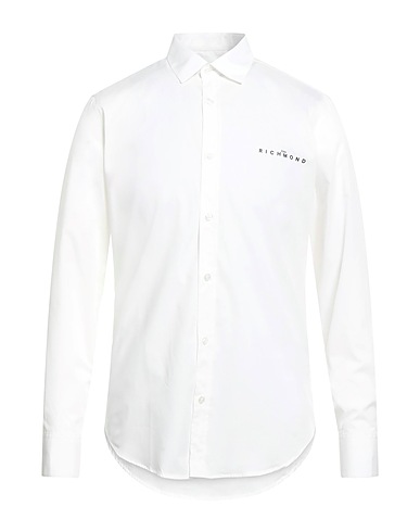 JOHN RICHMOND Solid colour shirt White 96% Cotton, 4% Elastane