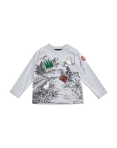 MONNALISA T-shirt Light grey 95% Cotton, 5% Elastane