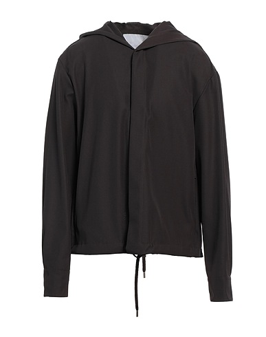 COSTUMEIN Hooded sweatshirt Dark brown 55% Polyester, 45% Virgin Wool