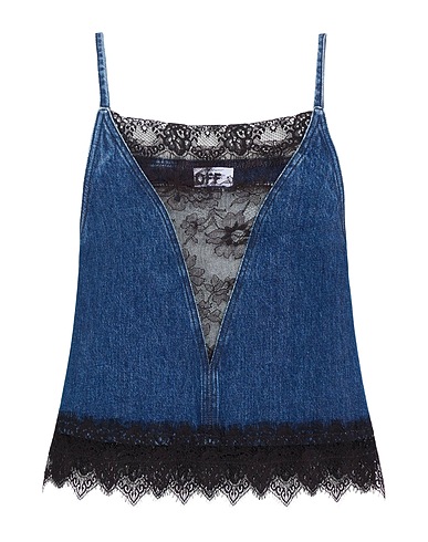 OFF-WHITE™ Top Blue 100% Cotton, Polyamide
