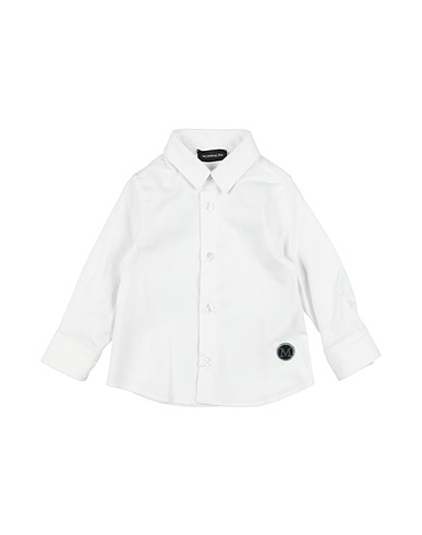 MONNALISA Solid colour shirt White 97% Cotton, 3% Elastane
