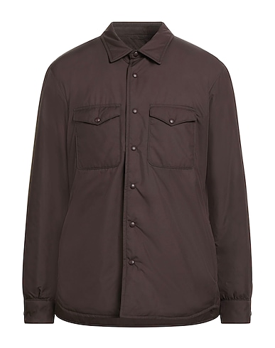 MAZZARELLI Camicia tinta unita Cioccolato 100% Poliestere