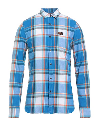 SUPERDRY Camisa de cuadros Azul 100% Algodón