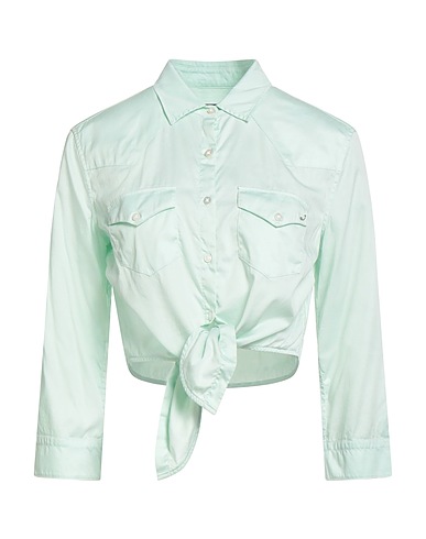 JACOB COHЁN Solid colour shirts & blouses Light green 97% Cotton, 3% Elastane