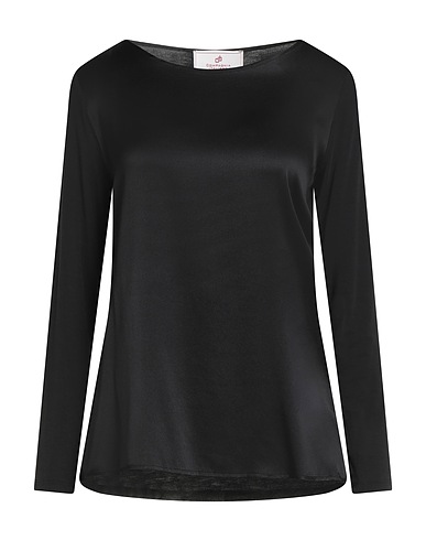 COMPAGNIA ITALIANA Top Black 95% Viscose, 5% Elastane, Silk