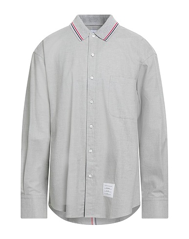 THOM BROWNE Solid color shirt Grey 100% Cotton