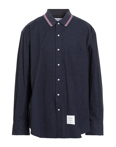 THOM BROWNE Solid color shirt Navy 100% Cotton